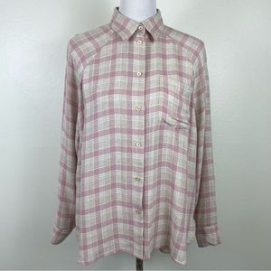 Aritzia Wilfred Free Boyfriend Button Up Plaid Shirt
